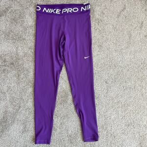 Nike Pro 365 Women's High Waisted Mesh Panel 7/8 Leggings Size Medium Purple